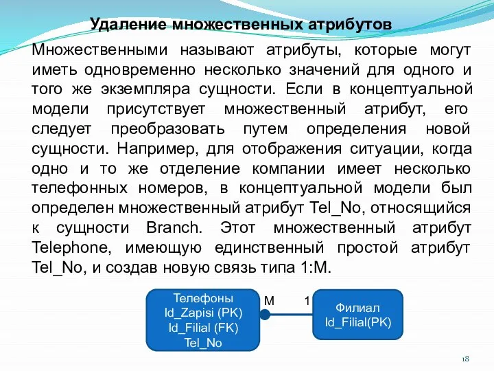 Множественными называют атрибуты, которые могут иметь одновременно несколько значений для одного