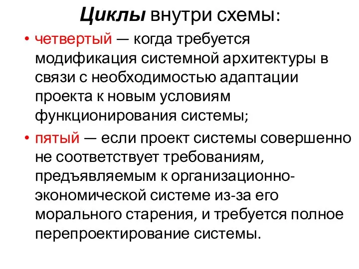 Циклы внутри схемы: четвертый — когда требуется модификация системной архитектуры в