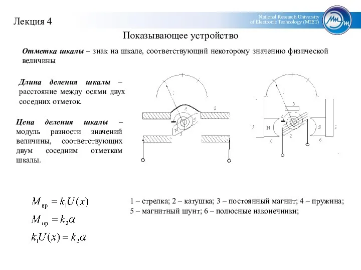 Показывающее устройство Отметка шкалы – знак на шкале, соответствующий некоторому значению