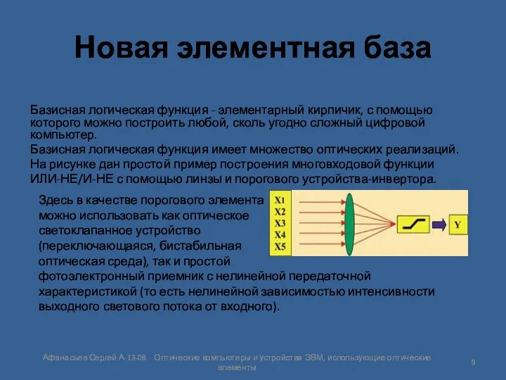 Здесь в качестве порогового элемента можно использовать как оптическое светоклапанное устройство