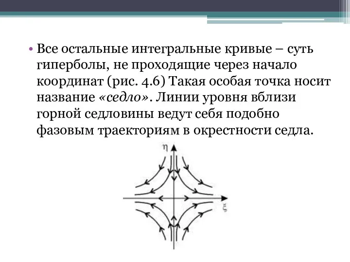 Все остальные интегральные кривые – суть гиперболы, не проходящие через начало