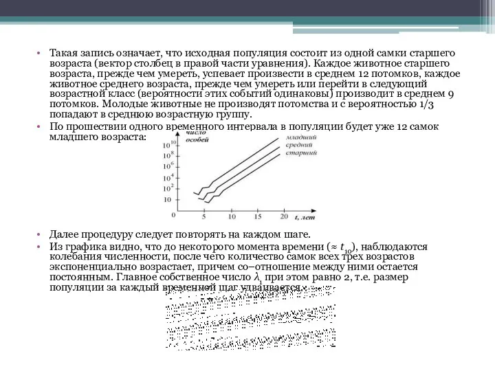 Такая запись означает, что исходная популяция состоит из одной самки старшего