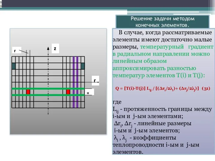 Решение задачи методом конечных элементов. В случае, когда рассматриваемые элементы имеют