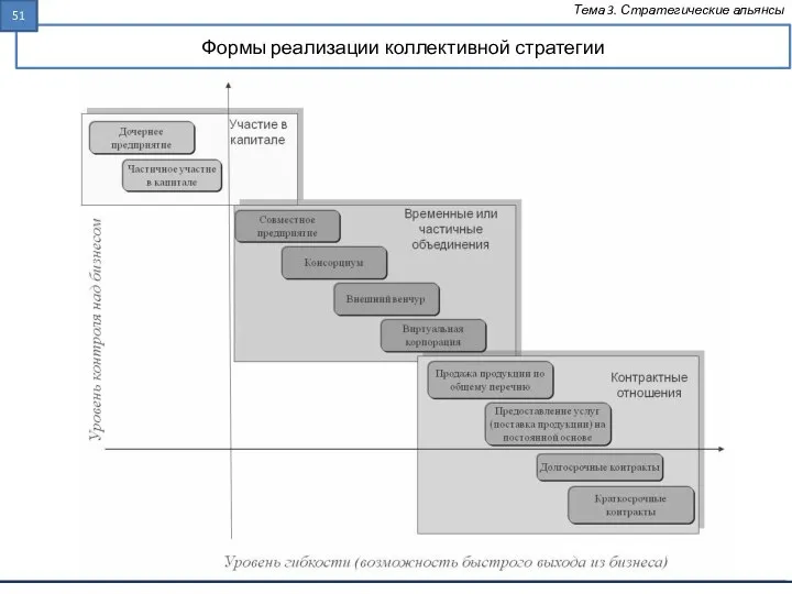 Формы реализации коллективной стратегии Тема 3. Стратегические альянсы