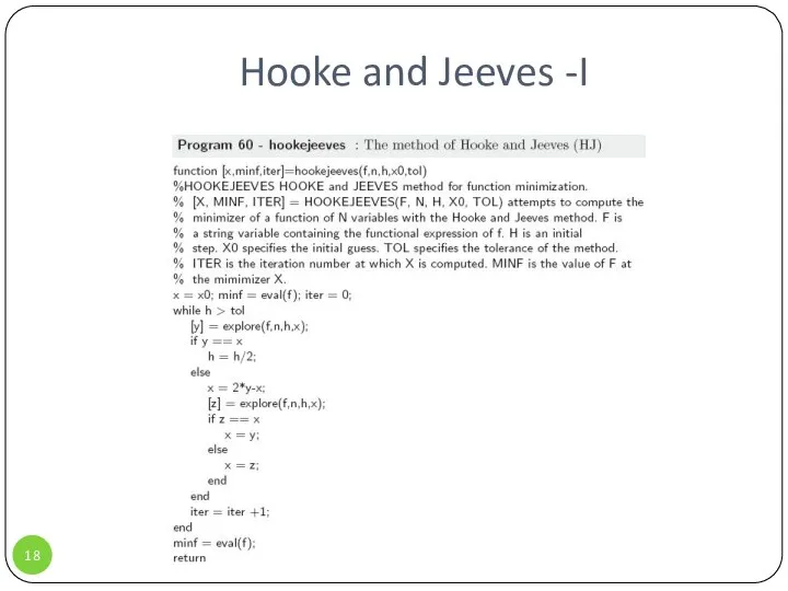 Hooke and Jeeves -I