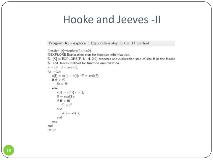 Hooke and Jeeves -II