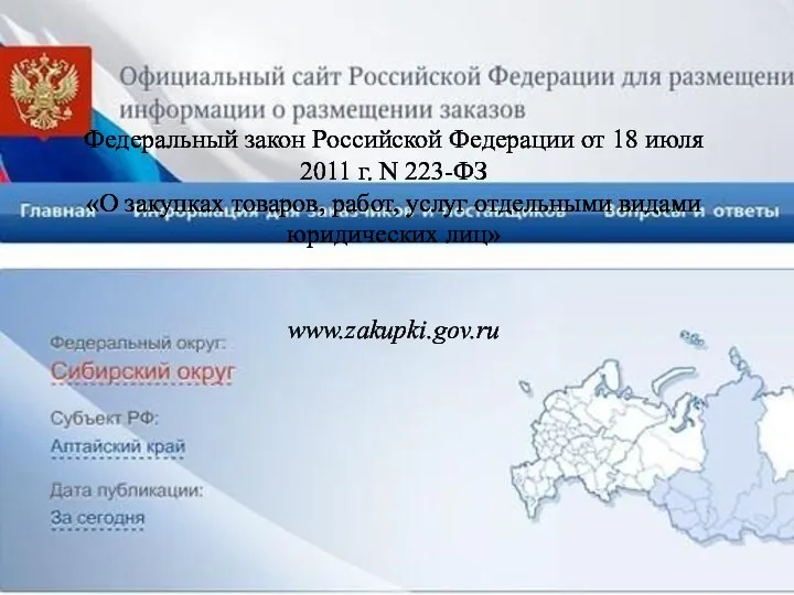 Федеральный закон Российской Федерации от 18 июля 2011 г. N 223-ФЗ