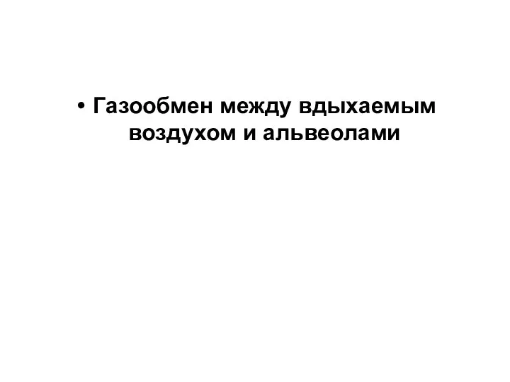 Газообмен между вдыхаемым воздухом и альвеолами