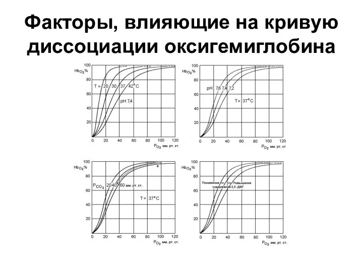 Факторы, влияющие на кривую диссоциации оксигемиглобина