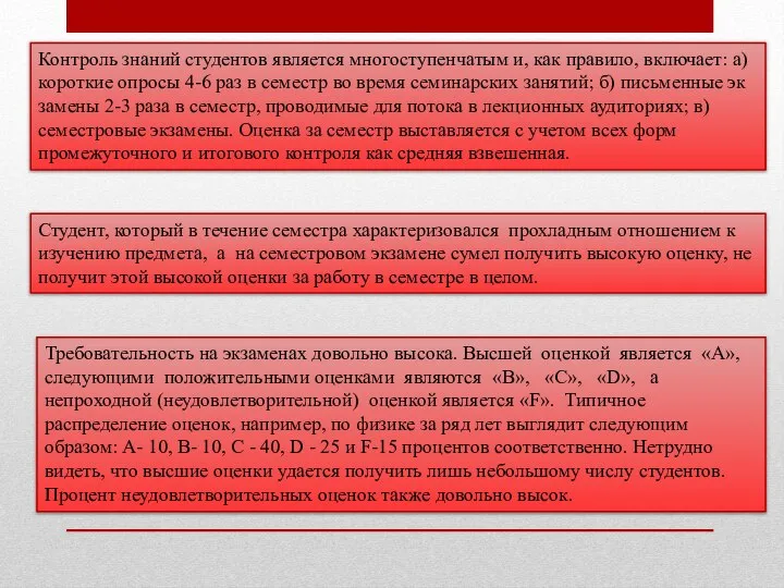 Контроль знаний студентов является многоступенчатым и, как правило, включает: а) короткие