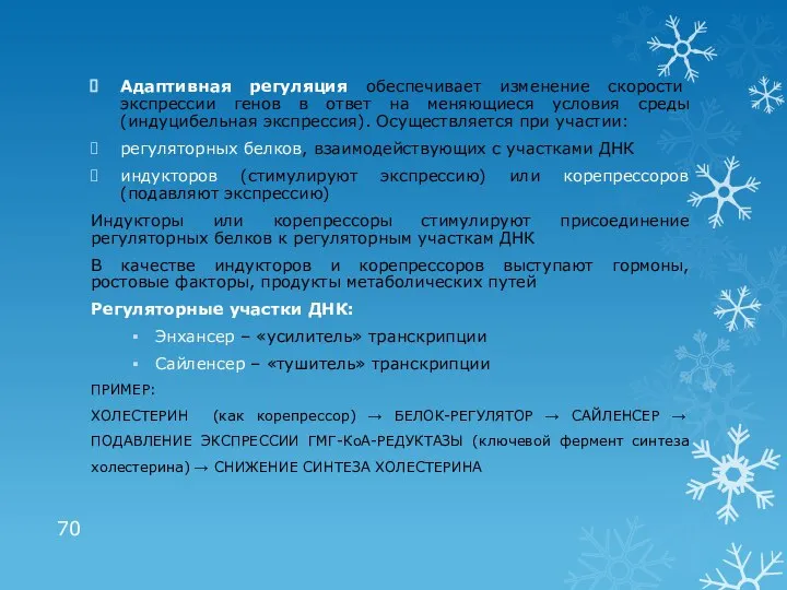 Адаптивная регуляция обеспечивает изменение скорости экспрессии генов в ответ на меняющиеся