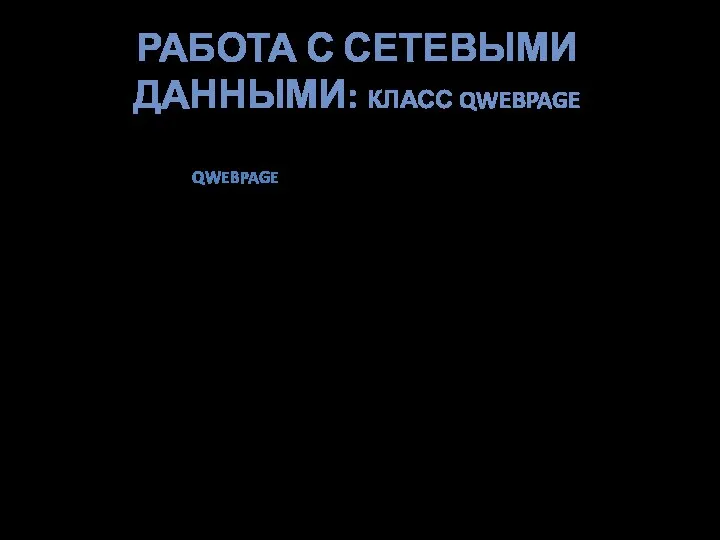 РАБОТА С СЕТЕВЫМИ ДАННЫМИ: КЛАСС QWEBPAGE action() - pageAction() QWEBPAGE triggerAction()