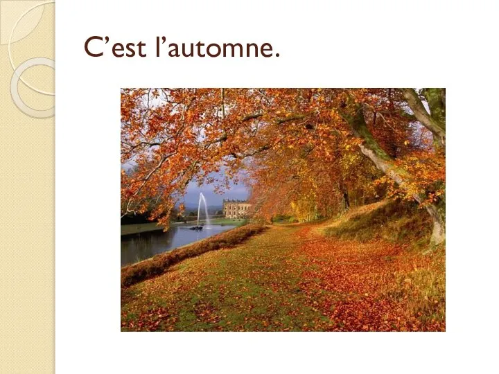 C’est l’automne.