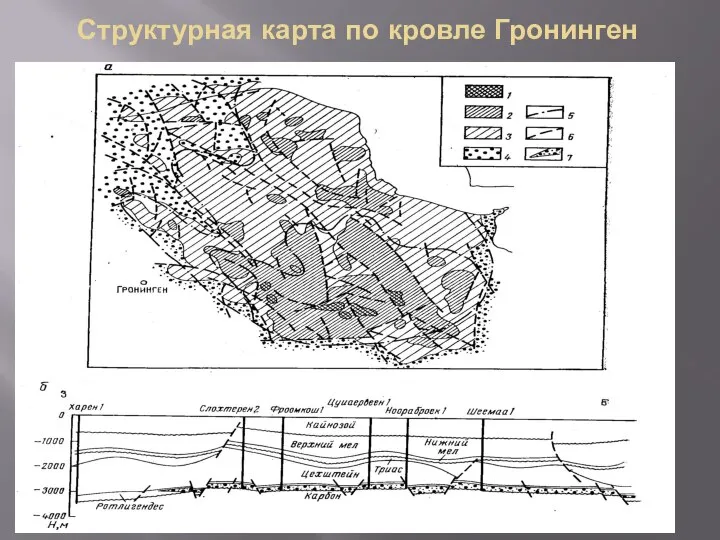 Структурная карта по кровле Гронинген