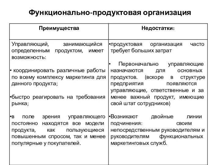 Функционально-продуктовая организация