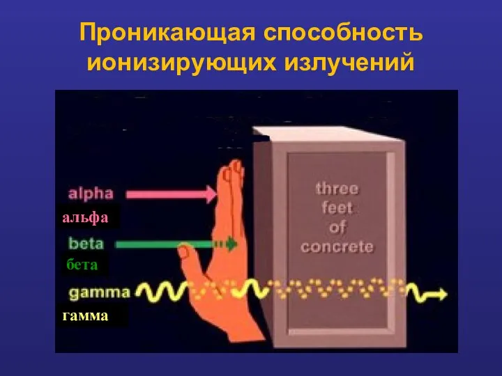 Проникающая способность ионизирующих излучений альфа бета гамма