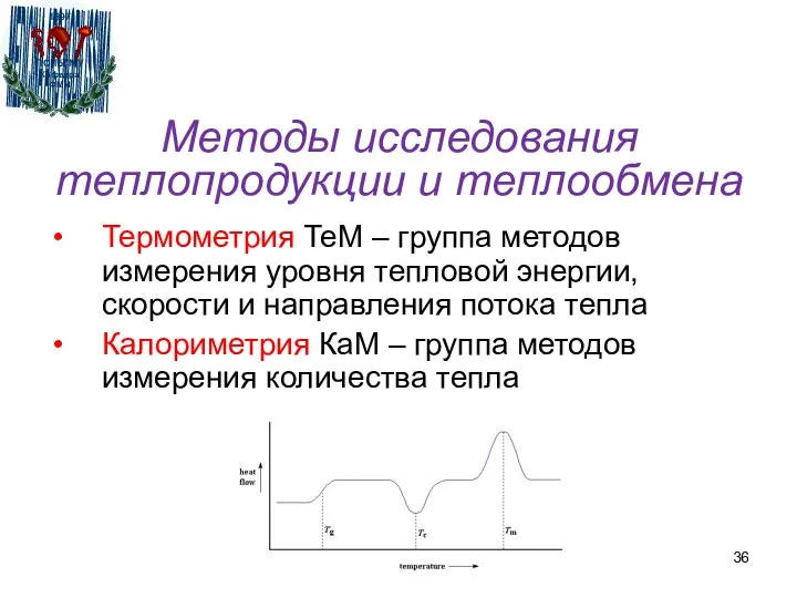 Методы исследования теплопродукции и теплообмена Термометрия ТеМ – группа методов измерения