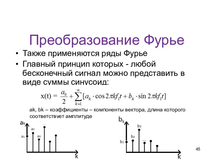 Преобразование Фурье Также применяются ряды Фурье Главный принцип которых - любой