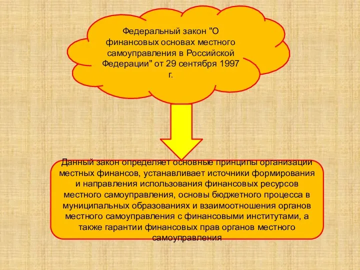 Федеральный закон "О финансовых основах местного самоуправления в Российской Федерации" от