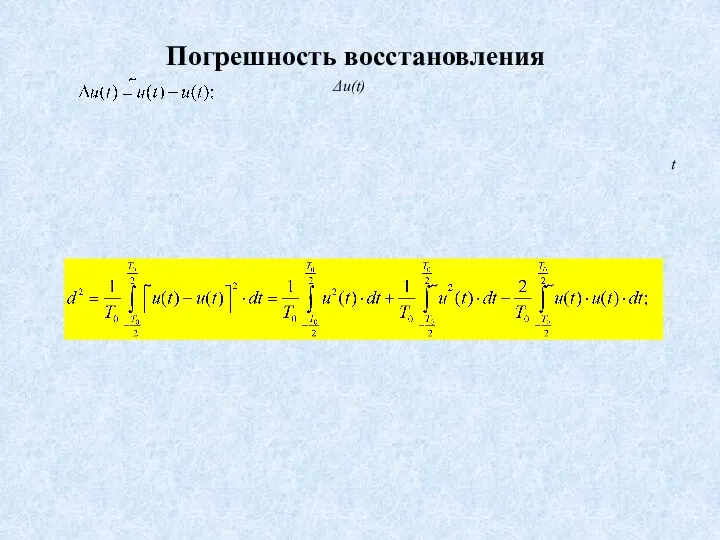 Δu(t) Погрешность восстановления t