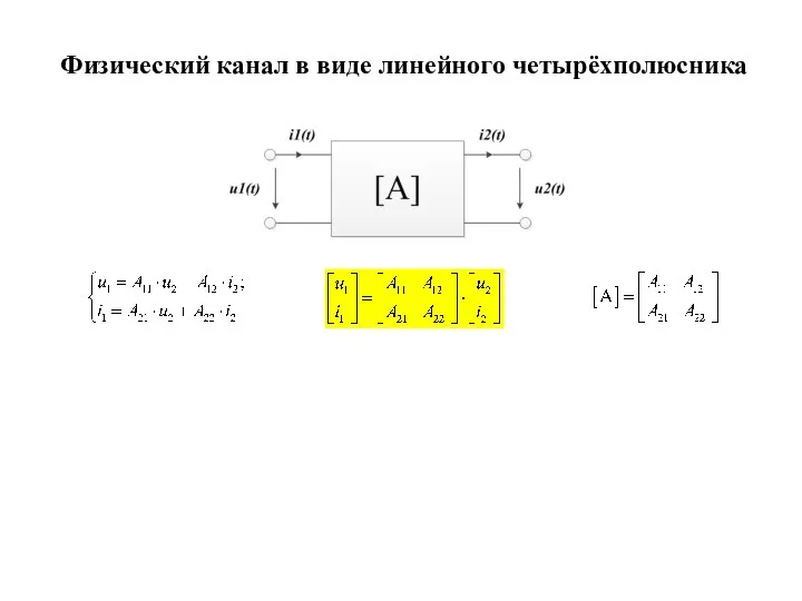 Физический канал в виде линейного четырёхполюсника