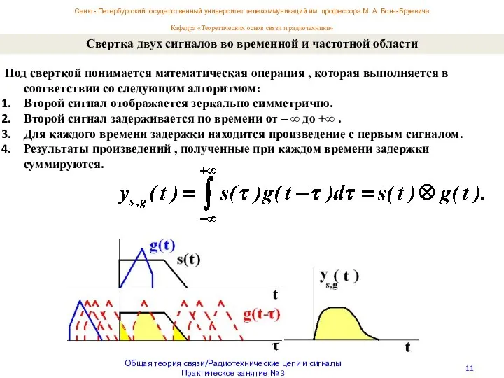 Санкт- Петербургский государственный университет телекоммуникаций им. профессора М. А. Бонч-Бруевича Кафедра