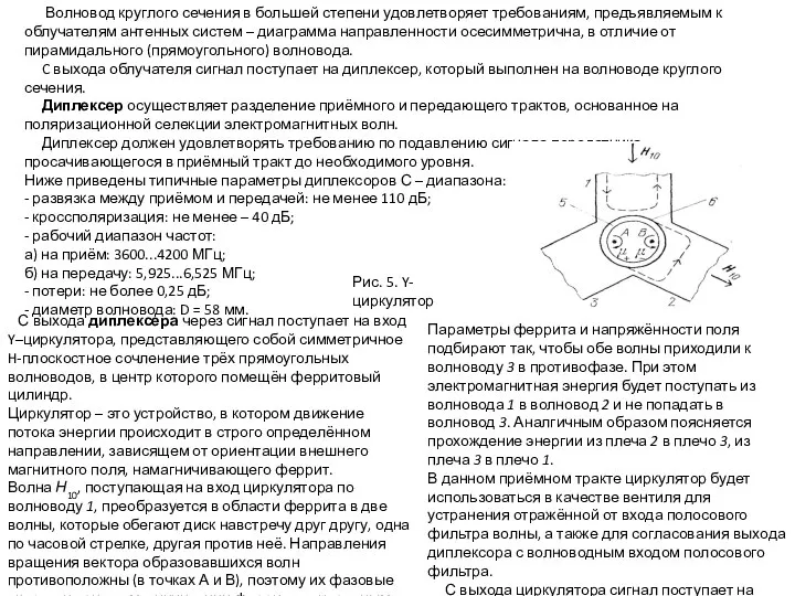 Волновод круглого сечения в большей степени удовлетворяет требованиям, предъявляемым к облучателям