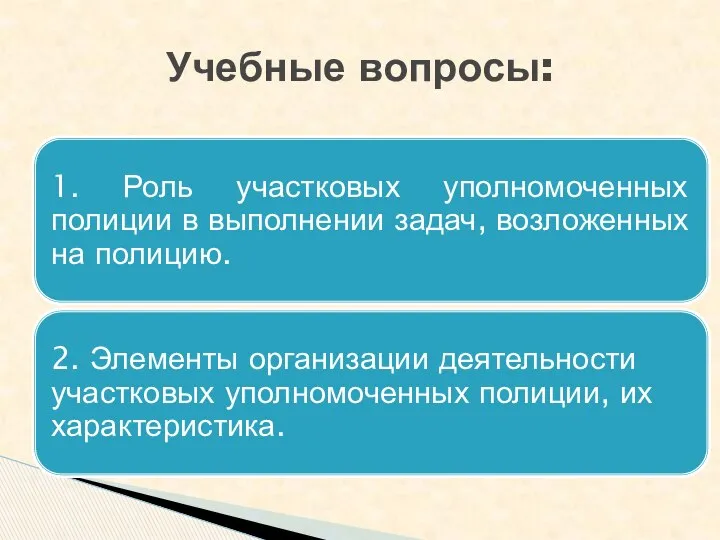 Учебные вопросы: