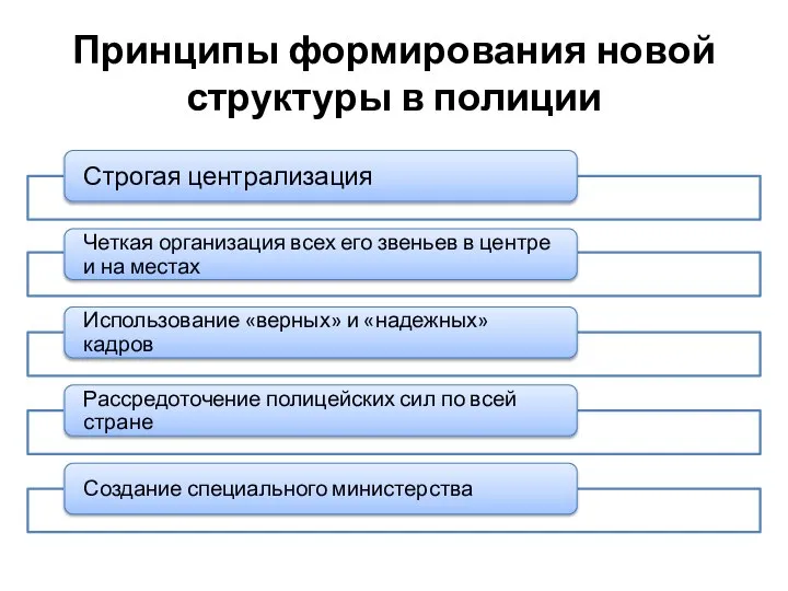 Принципы формирования новой структуры в полиции