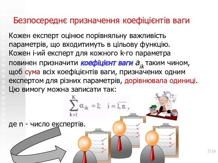 Безпосереднє призначення коефіцієнтів ваги Теорія Прийняття рішень © ЄА. Лавров, 2014-2019