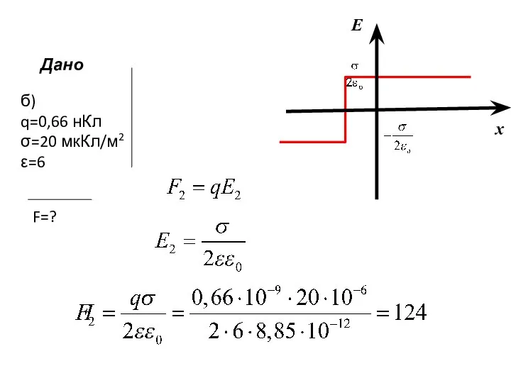б) q=0,66 нКл σ=20 мкКл/м2 ε=6 Дано F=?
