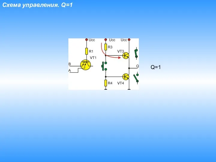 Схема управления. Q=1 Q=1