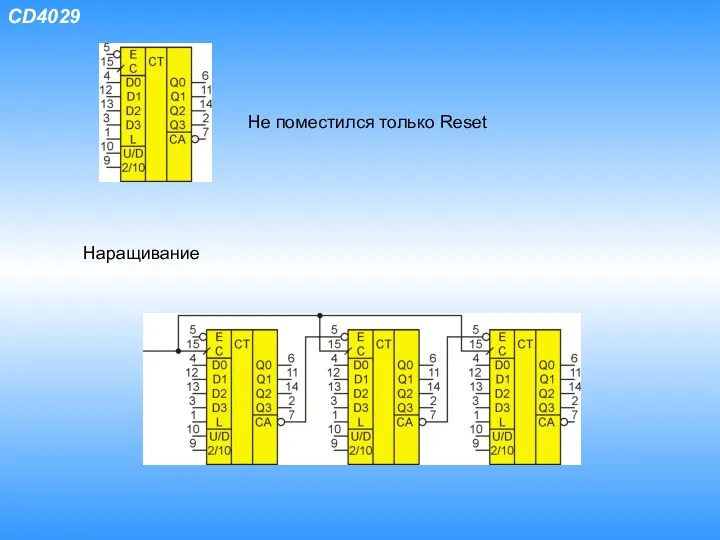 CD4029 Не поместился только Reset Наращивание