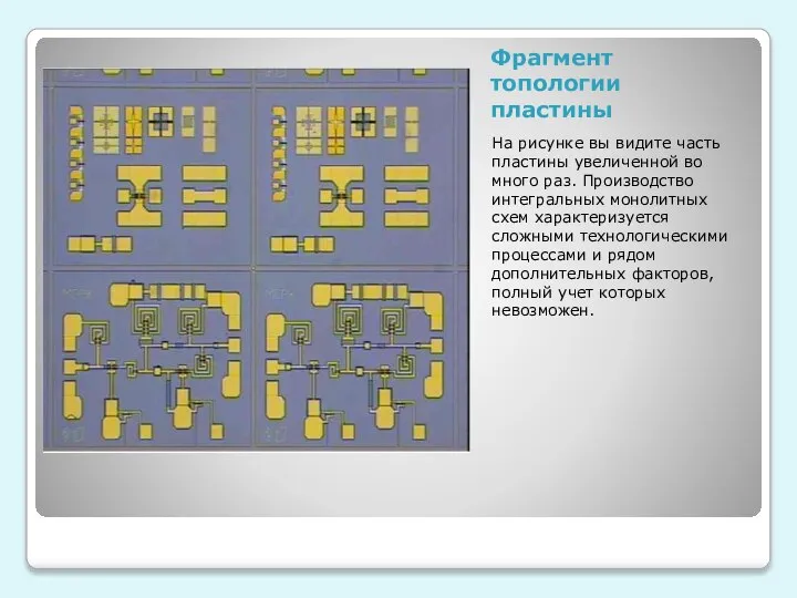 Фрагмент топологии пластины На рисунке вы видите часть пластины увеличенной во