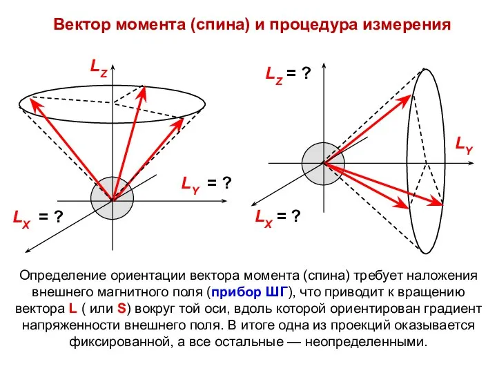 Вектор момента (спина) и процедура измерения