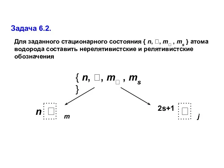 Задача 6.2. Для заданного стационарного состояния { n, , m ,