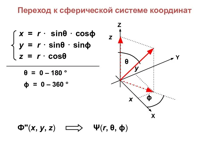 Переход к сферической системе координат