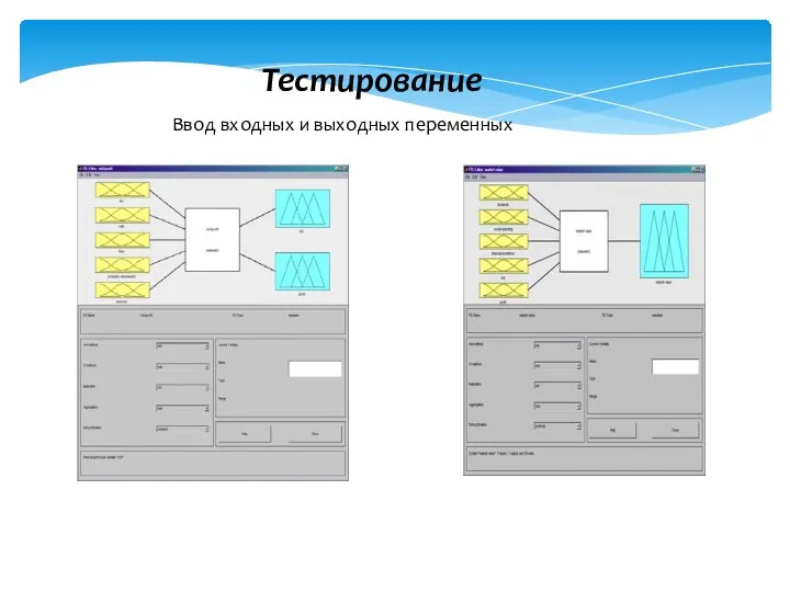 Тестирование Ввод входных и выходных переменных