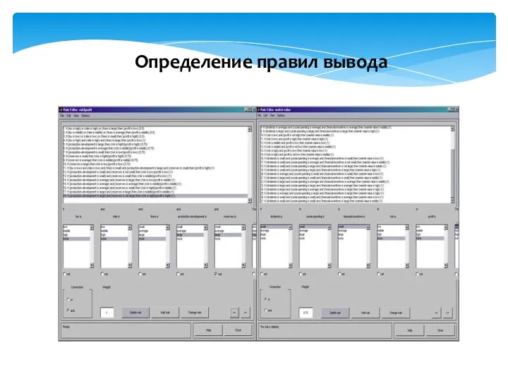 Определение правил вывода