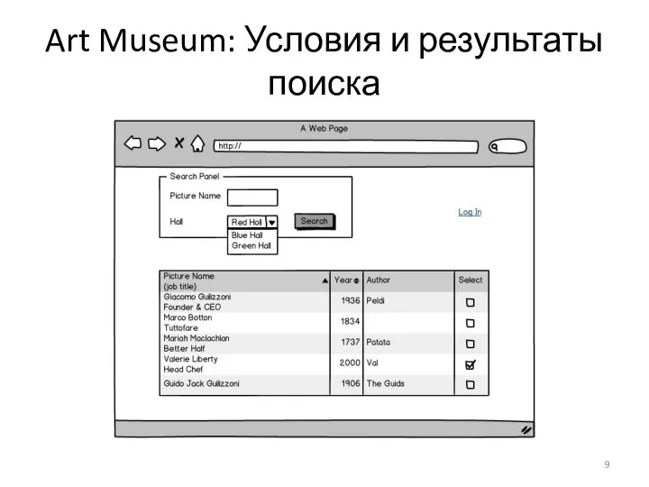 Art Museum: Условия и результаты поиска