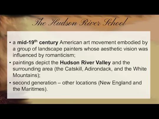 The Hudson River School a mid-19th century American art movement embodied