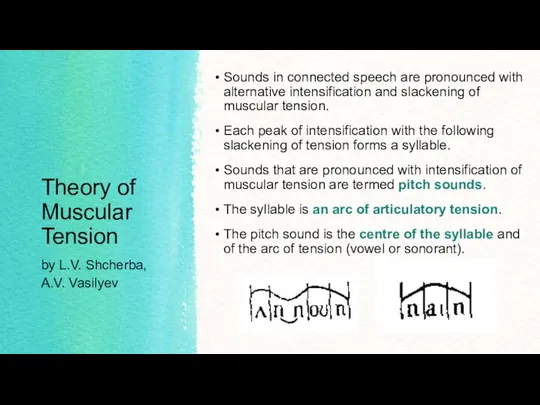 Theory of Muscular Tension Sounds in connected speech are pronounced with