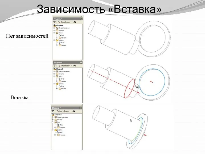 Зависимость «Вставка» Вставка Нет зависимостей