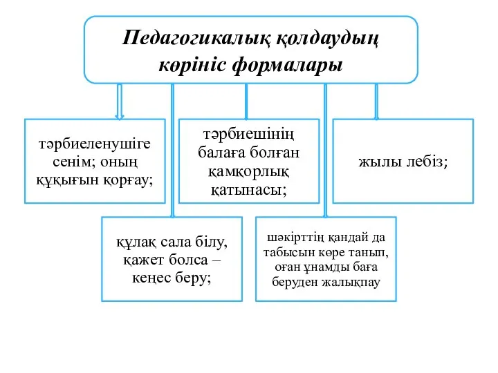 Педагогикалық қолдаудың көрініс формалары