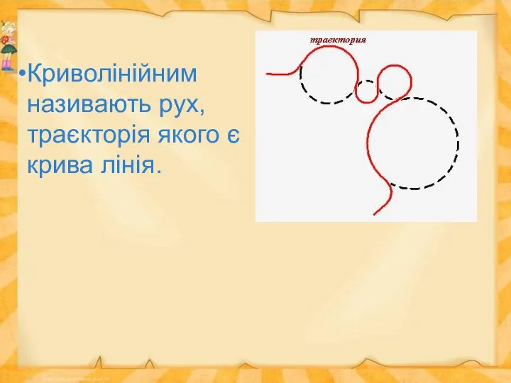 Криволінійним називають рух, траєкторія якого є крива лінія.