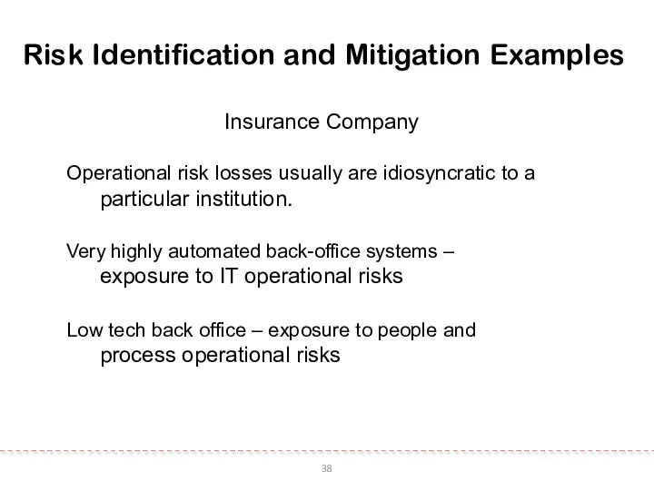 38 Risk Identification and Mitigation Examples Insurance Company Operational risk losses