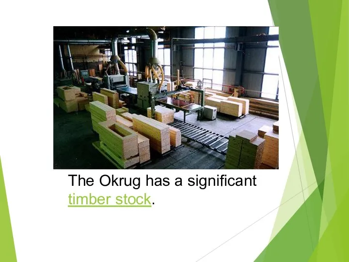 The Okrug has a significant timber stock.