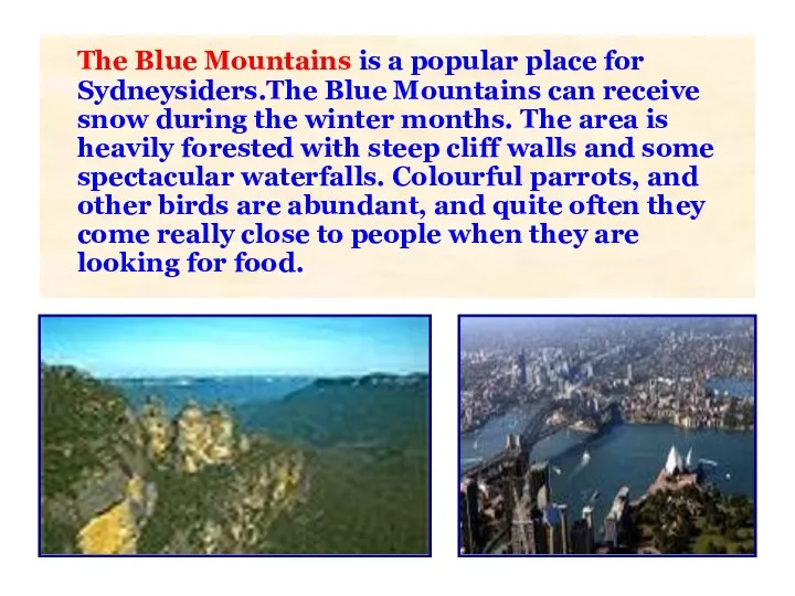 The Blue Mountains is a popular place for Sydneysiders.The Blue Mountains