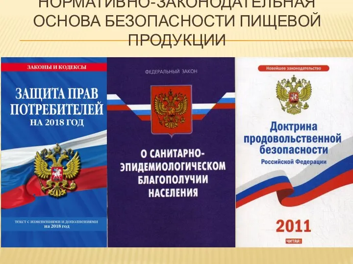 Нормативно-законодательная основа безопасности пищевой продукции