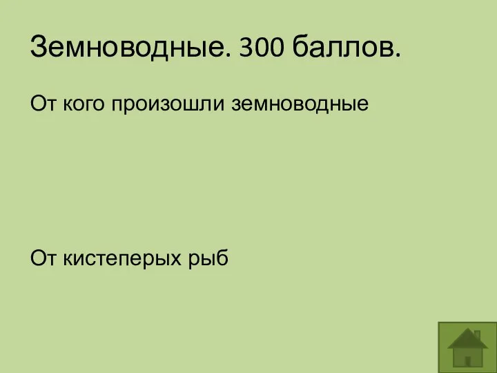 Земноводные. 300 баллов. От кого произошли земноводные От кистеперых рыб